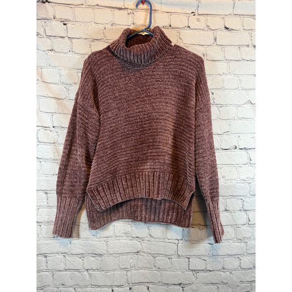Pink Rose Womens M Mauve Purple Turtleneck Long Sleeve Knit Sweater - Picture 1 of 3